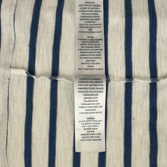 True Religion Beige Men's Graphic Logo T-shirt Blue Striped Size Small - Picture 6 of 7